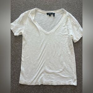 Theory White V-Neck T-Shirt